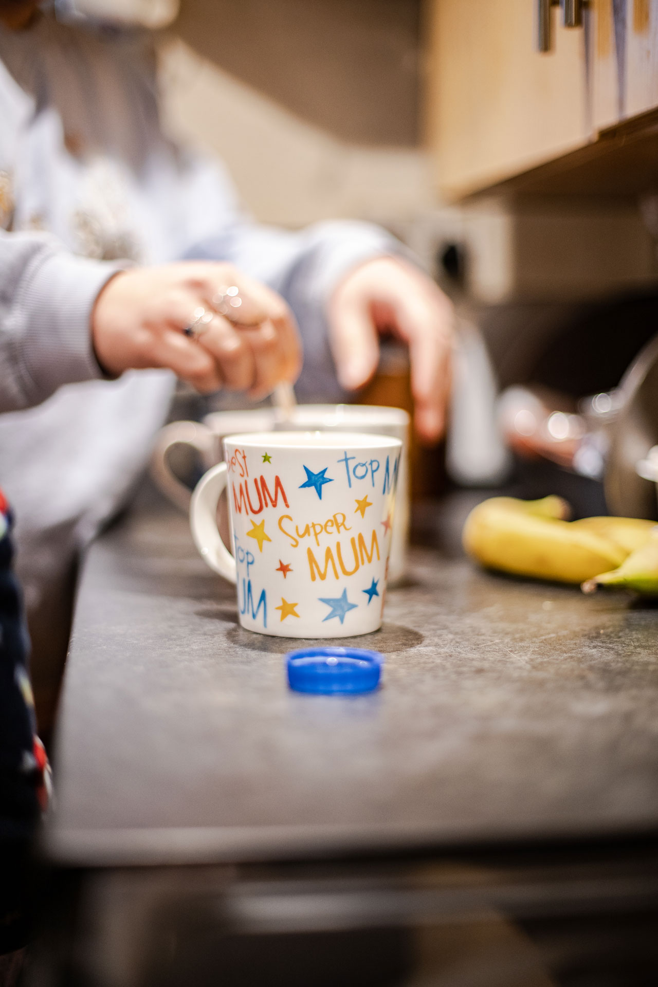 Close up of woman making a cup of tea